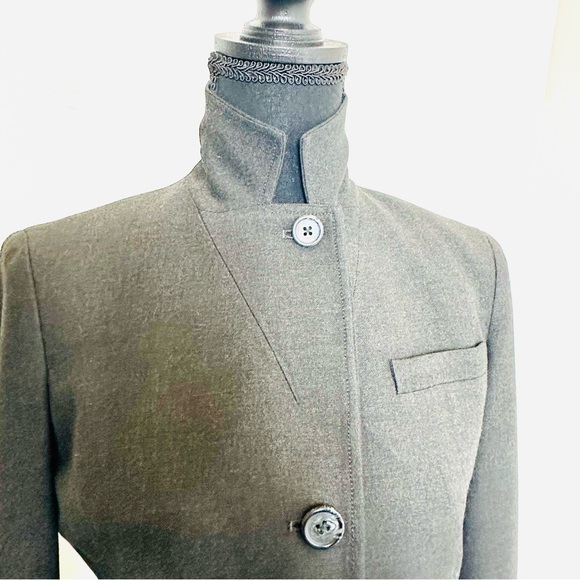 DKNY City | Gray Green Lined Three Button Long Sleeve Career Suit Coat Jacket 2P - Picture 9 of 14